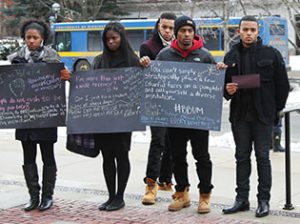 Student protesters by Adam Glanzman.