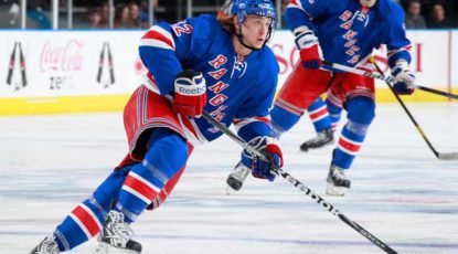 Hagelin skates with the Rangers