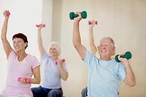 Elderly work out, stock