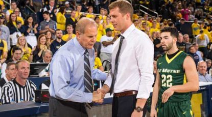 John Beilein and Patrick Beilein, Michigan vs. Le Moyne, 11-15