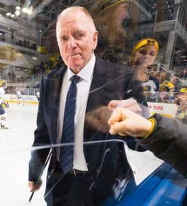 U-M hockey coach Red Berenson announced his retirement in April 2017 after 33 years. (Image: mgoblue.com.)