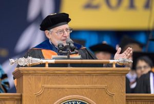 Interim Provost Paul N. Courant addresses the graduates. (Photo: Austin Thomason, Michigan Photography.)