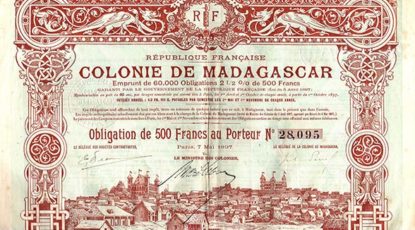 Madagascar note, 1897