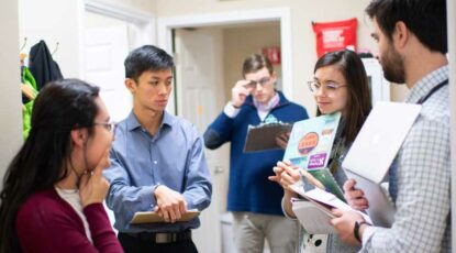 Students at free clinic