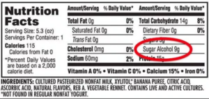 Ingredients label