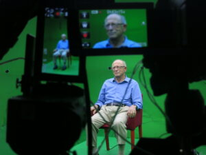 Man sits for Shoah Interview