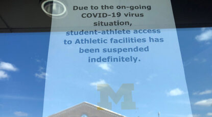 Sign at athletics faciliuty