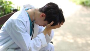 Stressed doctor