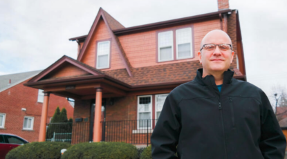 Dearborn prof at his home.