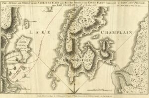 Map of battle, 1776, Lake Champlain