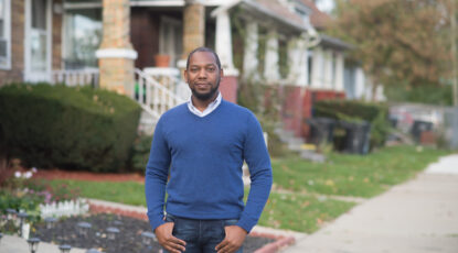 Man on residential street