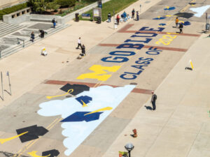 Graduation mural in front of Rackham, 2021