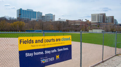 Sign: Fields and courts are closed, per COVID