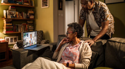 Couple does telehealth appointment