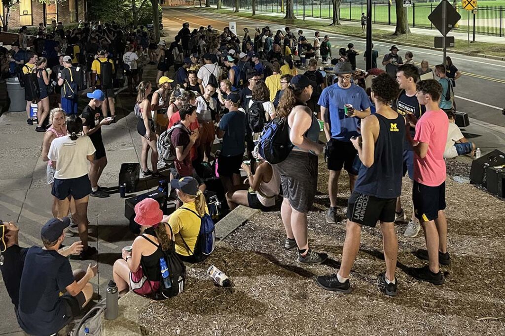 MMB members enjoy snow-cones on a hot night after practice