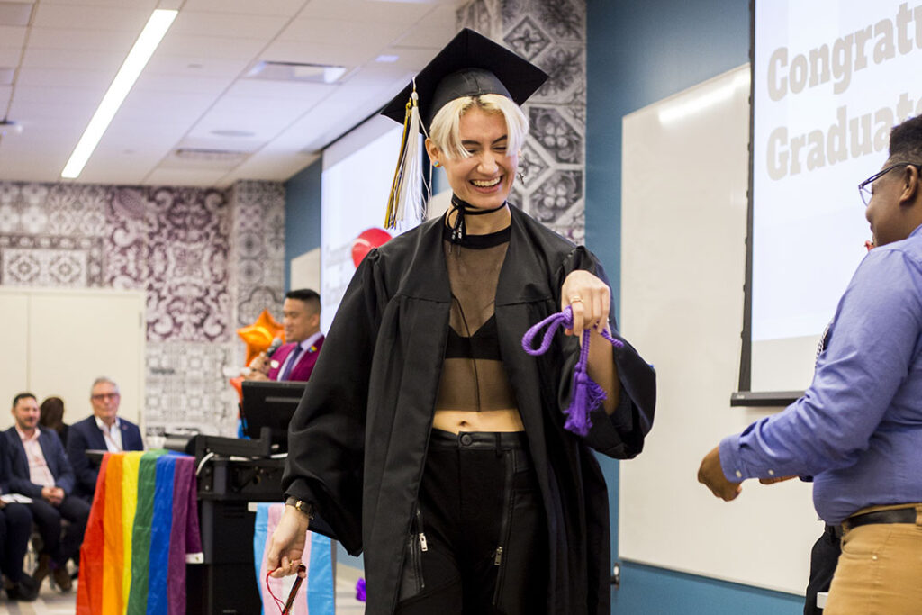 LGBTQ+ student enjoys Lavendar Graduation