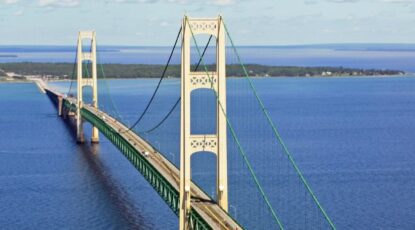 Mackinac Bridge from the air