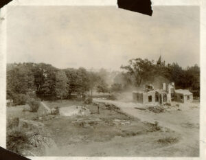 1916 Wrecking the old Cooley House for the Michigan Union site.