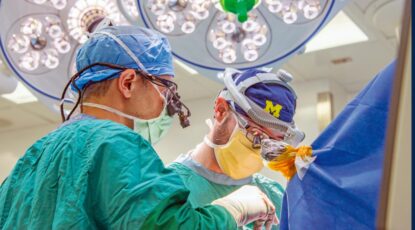 A U-M Health neurosurgical team performing an operation. Credit: Chris Hedly, Michigan Medicine