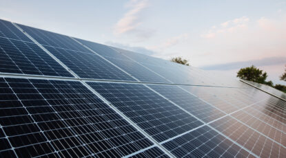 Solar panels with clear sky