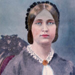 Color portrait of a caucasian woman from 1873.