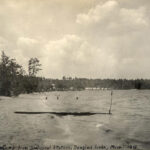Sepia toned image of Douglas Lake from the shores of the U-M BioStation.