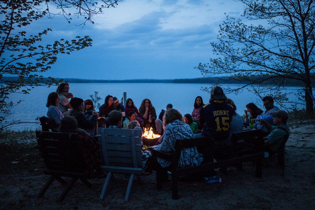 Moonlight firepit on the shores of Douglas Lake at the U-M BioStation in Pellston, Michigan.