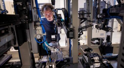 Greg Less, Director of the U-M Battery Lab poses for a photo at the University of Michigan’s new Battery Lab facility. Image credit: Marcin Szczepanski, Michigan Engineering