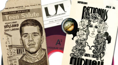 Montage of ads promoting the band The Rationals, circa 1961