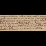 British first edition of Paine's "Common Sense," London 1776 showing how portions critical of the British monarchy were removed to prevent the government from prosecuting the publisher for sedition or treason. Readers or sellers often filled in the censored portions with the original text.