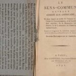 1791 French edition, "Le Sens-Commun," shows how Paine's ideas in "Common Sense" resonated amid the upheaval of the French Revolution.