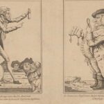 Satirical French engraving of the "famous Anglo-American empiricist" derides Paine as a quack physician peddling independence as a remedy for oppression. On the right is "the Anglo Peace Commissioner appointed to deal with the United States of America."