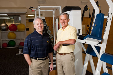 Ronald Zernicke and Edward Wojtys are among the U-M experts who have begun looking at ways to prevent sports injuries before they happen. (Photo: Scott Soderberg, U-M Photo Services.)