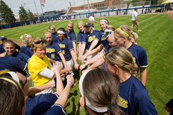 Carol Hutchins and the University of Michigan softball team