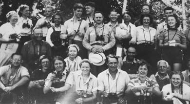 Bird study through the years: 1938 Class. (Photo courtesy U-M Biological Station.)