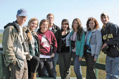 2011 birds class, Dave Ewert far left. (Photo courtesy U-M Biological Station.)