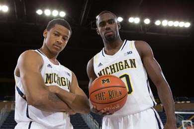 Trey Burke and Tim Hardaway Jr. likely will take on  key leadership roles this season. (Image courtesy of Michigan Athletics.)