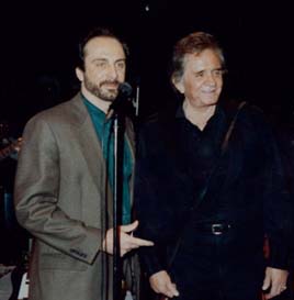 Conforth and Johnny Cash at the 1992 Rock and Roll Hall of Fame Ceremony. (Image courtesy of Bruce Conforth.)