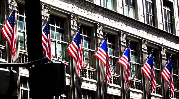 Flags, Wall Street, stock.