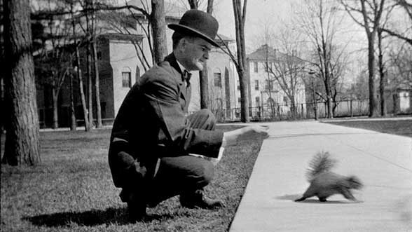 Will Caine with squirrel