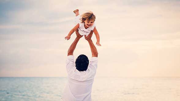 Father with baby, stock