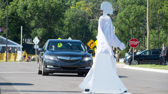 Connected car with dummy test.