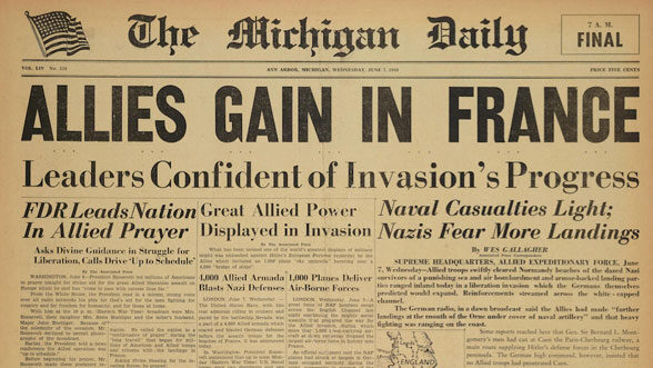 Michigan Daily cover, June 7, 1944