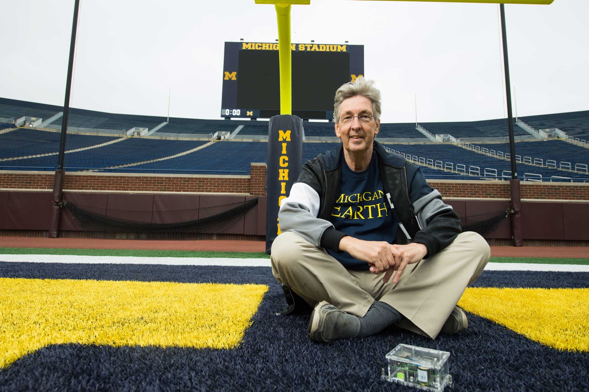 U-M geologist Ben van der Pluijm in Michigan Stadium