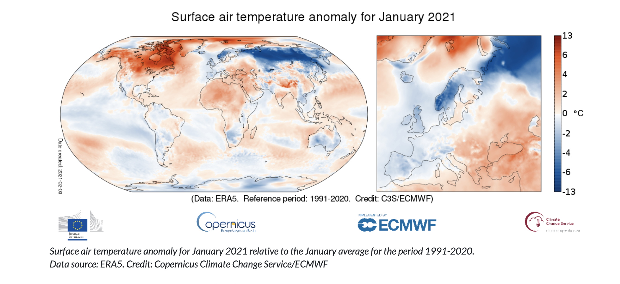 Surface air temperature graphic