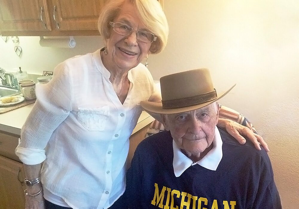 Elderly couple in Michigan swag