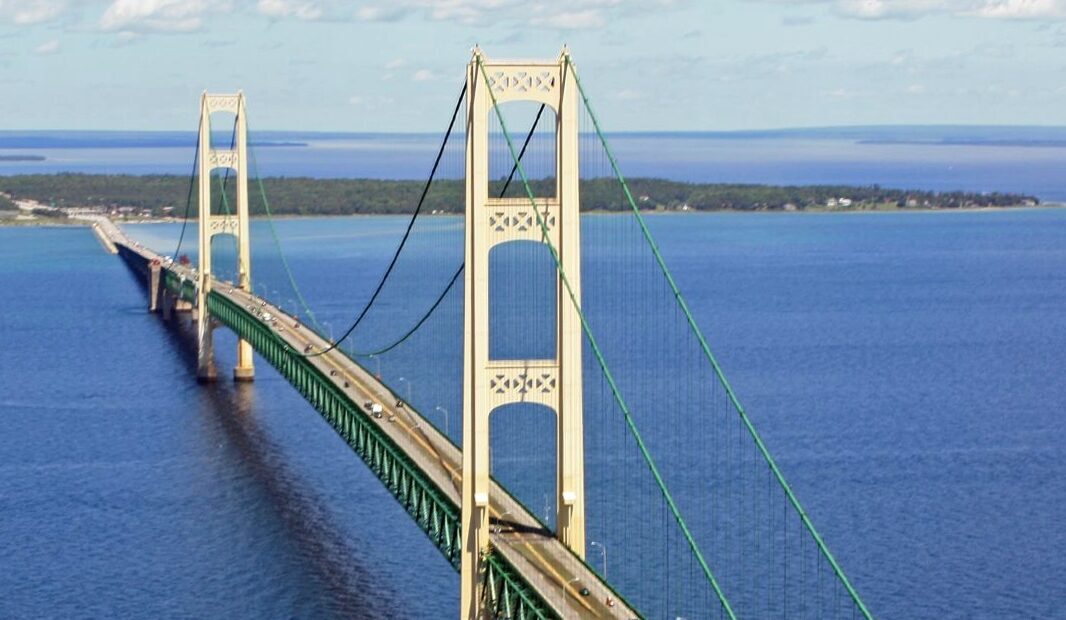 Mackinac Bridge from the air