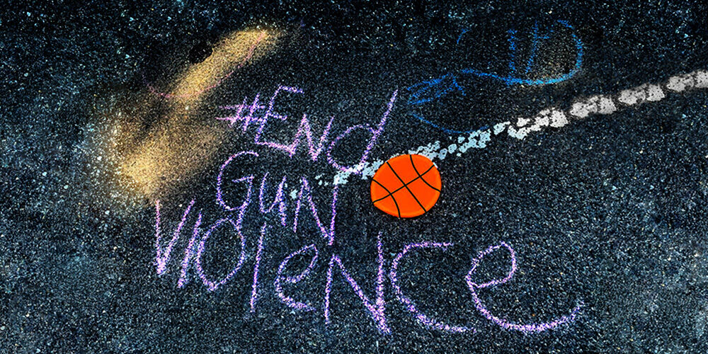 #end gun violence in chalk on the street