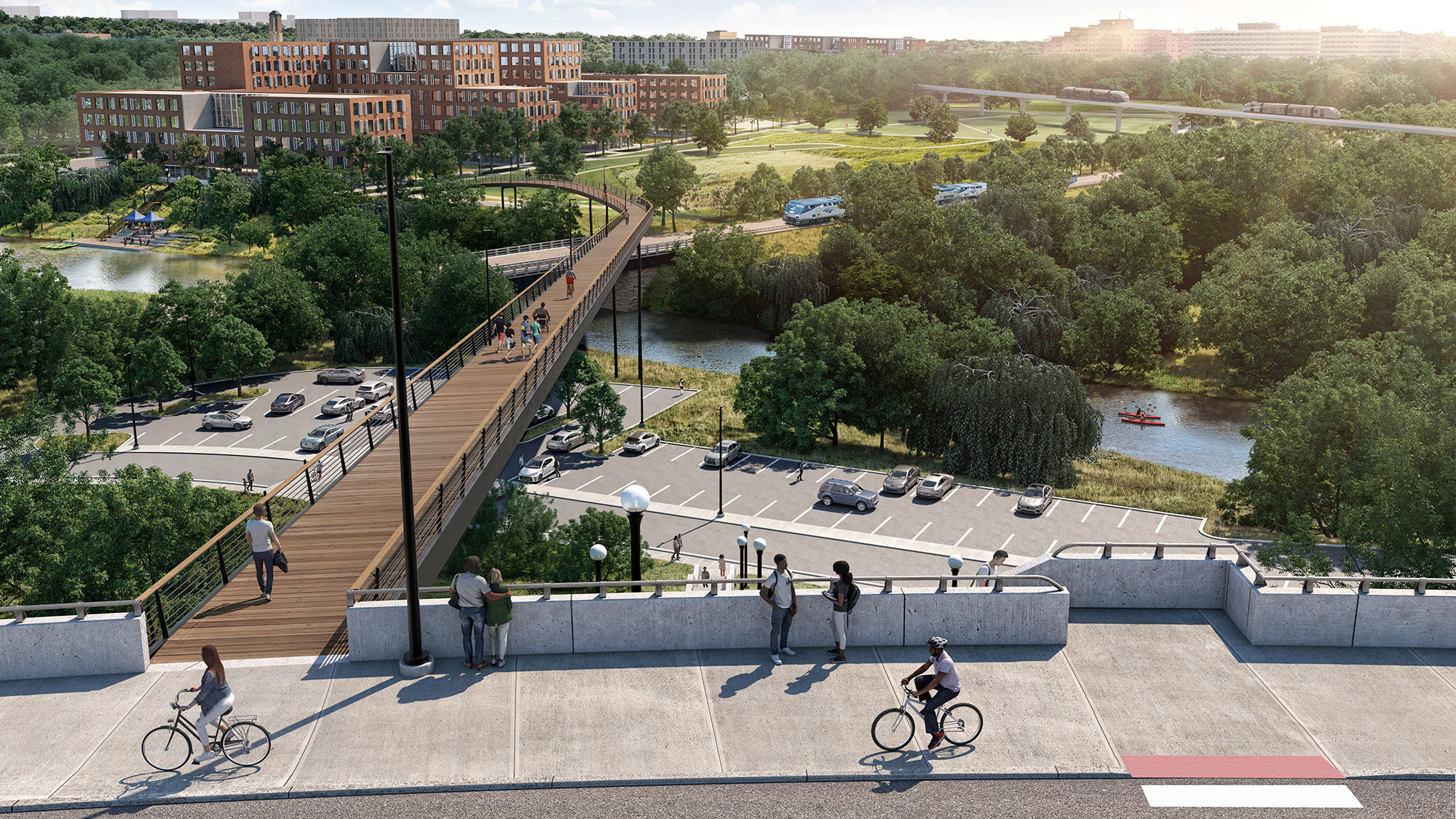 Proposed Mitchell Field Area redevelopment, as viewed from East Medical Center Drive.